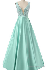 Fairy Tale Green Prom Dresses Satin Prom Dresses Sexy Prom Dresses